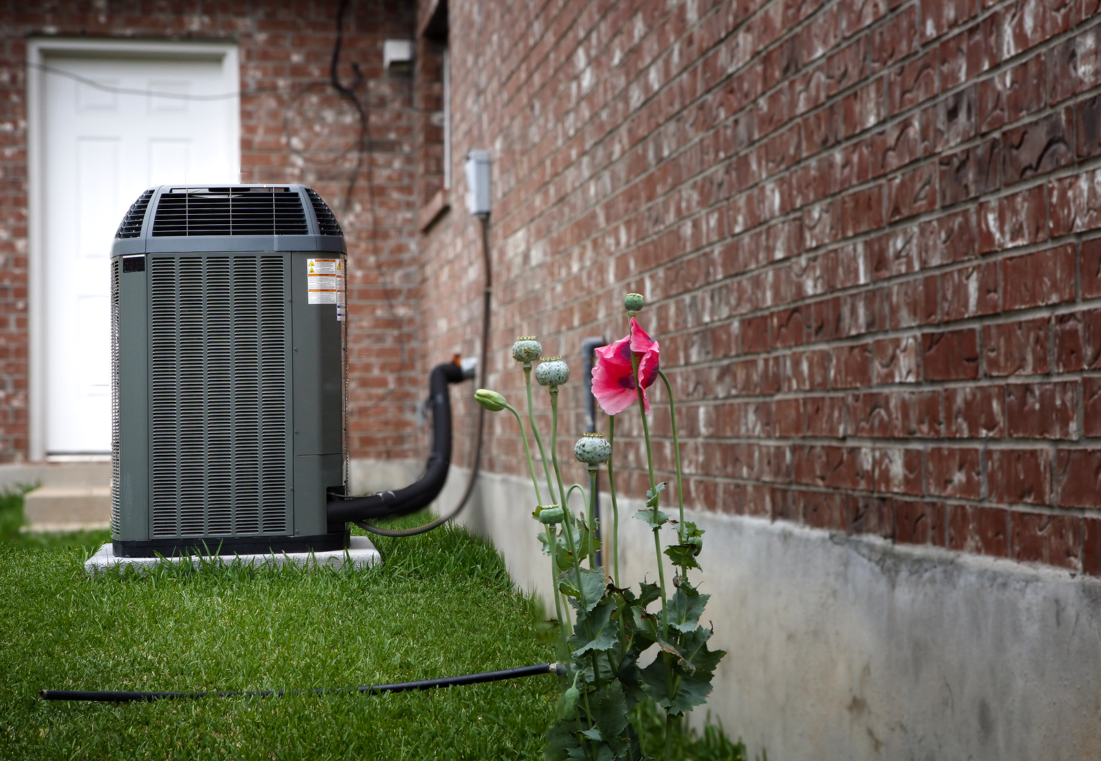 bigstock Air conditioner on backyard