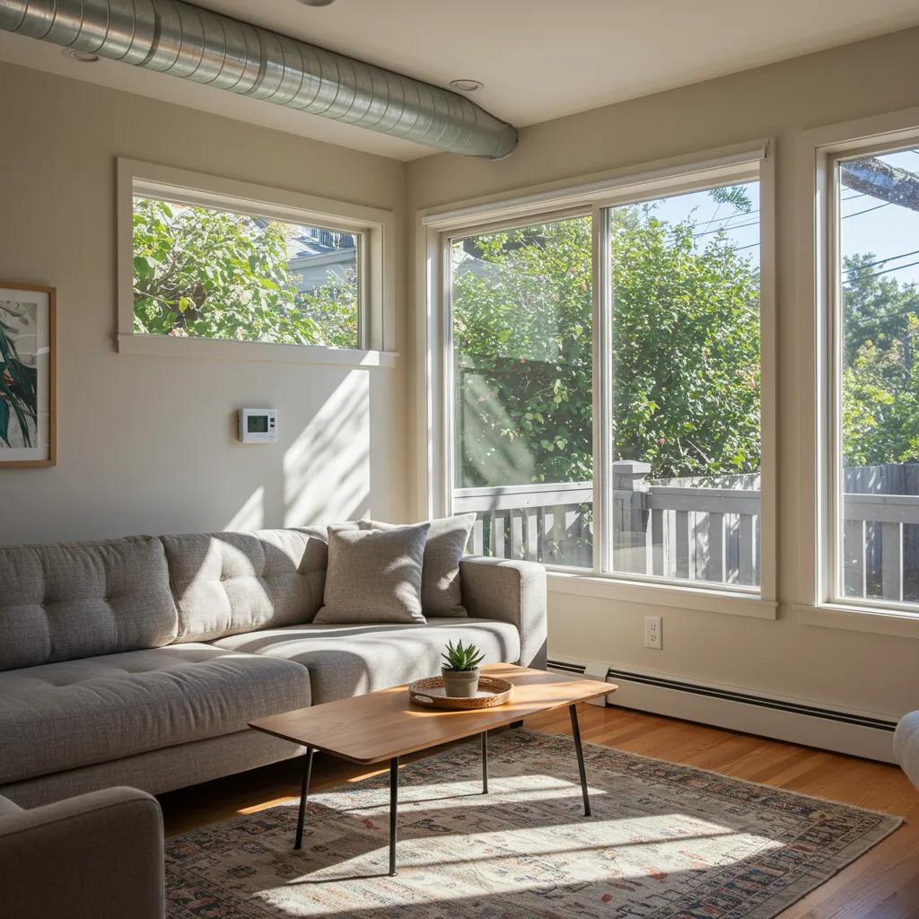 Cozy living room in a Los Angeles home demonstrating effective insulation and energy efficiency